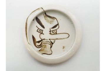 時代物　陶器　おかめ　天狗　寿　染付　様々な組み合わせが楽しめる引手6点セット(引き手、耕山、取っ手、ハンドル、把手)(R-079113)