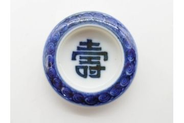 時代物　陶器　おかめ　天狗　寿　染付　様々な組み合わせが楽しめる引手6点セット(引き手、耕山、取っ手、ハンドル、把手)(R-079113)