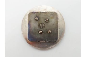 時代物　彫金　金工　緻密な毛彫りが美しい引手6点セット(引き手、鶴、ツル、鳥、花、植物、金具、ハンドル、取っ手、把手、藤原)(R-079114)