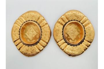 時代物　彫金　金工　緻密な毛彫りが美しい引手6点セット(引き手、鶴、ツル、鳥、花、植物、金具、ハンドル、取っ手、把手、藤原)(R-079114)