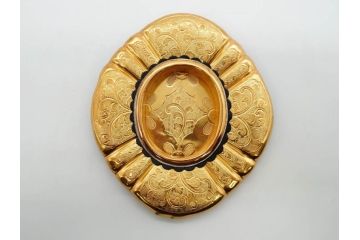 時代物　彫金　金工　緻密な毛彫りが美しい引手6点セット(引き手、鶴、ツル、鳥、花、植物、金具、ハンドル、取っ手、把手、藤原)(R-079114)