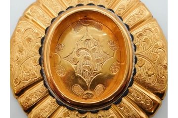 時代物　彫金　金工　緻密な毛彫りが美しい引手6点セット(引き手、鶴、ツル、鳥、花、植物、金具、ハンドル、取っ手、把手、藤原)(R-079114)