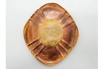 時代物　彫金　金工　緻密な毛彫りが美しい引手6点セット(引き手、鶴、ツル、鳥、花、植物、金具、ハンドル、取っ手、把手、藤原)(R-079114)