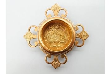 時代物　彫金　金工　緻密な毛彫りが美しい引手6点セット(引き手、鶴、ツル、鳥、花、植物、金具、ハンドル、取っ手、把手、藤原)(R-079114)
