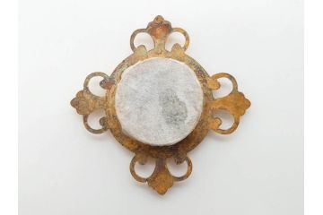 時代物　彫金　金工　緻密な毛彫りが美しい引手6点セット(引き手、鶴、ツル、鳥、花、植物、金具、ハンドル、取っ手、把手、藤原)(R-079114)