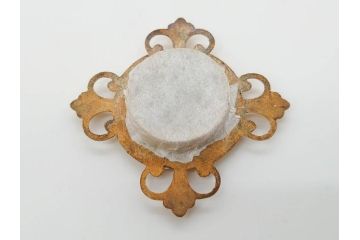 時代物　彫金　金工　緻密な毛彫りが美しい引手6点セット(引き手、鶴、ツル、鳥、花、植物、金具、ハンドル、取っ手、把手、藤原)(R-079114)