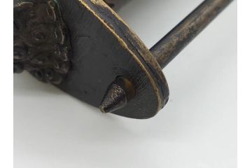 中国　古銅　錠前　重厚感のある文字合わせ錠等5点セット(李朝、朝鮮、鍵、カギ、ディスプレイ)(R-079116)