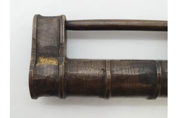 中国　古銅　錠前　重厚感のある文字合わせ錠等5点セット(李朝、朝鮮、鍵、カギ、ディスプレイ)(R-079116)