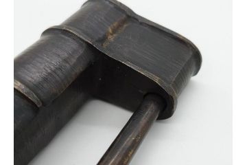 中国　古銅　錠前　重厚感のある文字合わせ錠等5点セット(李朝、朝鮮、鍵、カギ、ディスプレイ)(R-079116)
