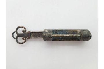 中国　古銅　錠前　重厚感のある文字合わせ錠等5点セット(李朝、朝鮮、鍵、カギ、ディスプレイ)(R-079116)