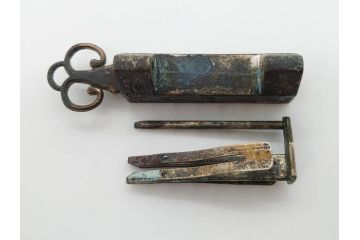 中国　古銅　錠前　重厚感のある文字合わせ錠等5点セット(李朝、朝鮮、鍵、カギ、ディスプレイ)(R-079116)