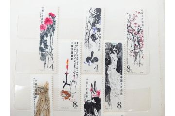 中国人民郵政　バラ　中国切手146枚(朱徳同志、全国科学大会、毛沢東主席、中華人民共和国成立30周年、鑑真大師、薔薇、バラ、ローズ、花、橋、切手帳)(R-079117)