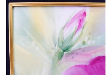 ドイツ　マイセン　Meissen　お部屋を華やかに彩る陶板画(プラーク、花、フラワー、ハンドペイント、西洋美術、額装、サイン有り)(R-079118)