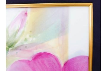 ドイツ　マイセン　Meissen　お部屋を華やかに彩る陶板画(プラーク、花、フラワー、ハンドペイント、西洋美術、額装、サイン有り)(R-079118)