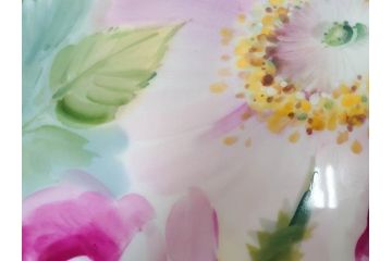 ドイツ　マイセン　Meissen　お部屋を華やかに彩る陶板画(プラーク、花、フラワー、ハンドペイント、西洋美術、額装、サイン有り)(R-079118)