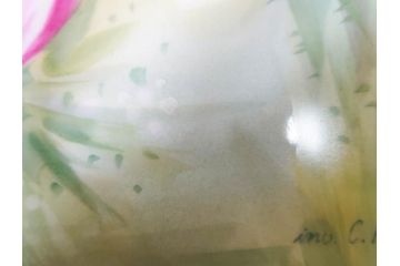 ドイツ　マイセン　Meissen　お部屋を華やかに彩る陶板画(プラーク、花、フラワー、ハンドペイント、西洋美術、額装、サイン有り)(R-079118)
