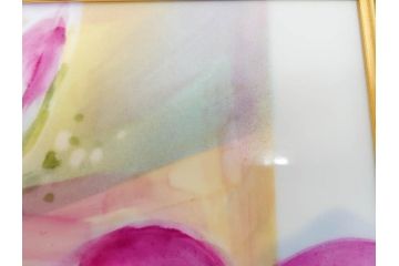 ドイツ　マイセン　Meissen　お部屋を華やかに彩る陶板画(プラーク、花、フラワー、ハンドペイント、西洋美術、額装、サイン有り)(R-079118)