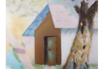 ノリタケ　NORITAKE　堂本印象　ふんわり優しい色彩が心を和ませる陶板画(プラーク、風景画、額装、陶器、サイン有り)(R-079119)