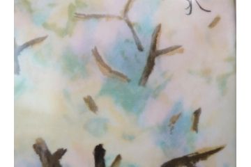 ノリタケ　NORITAKE　堂本印象　ふんわり優しい色彩が心を和ませる陶板画(プラーク、風景画、額装、陶器、サイン有り)(R-079119)