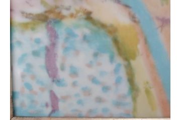 ノリタケ　NORITAKE　堂本印象　ふんわり優しい色彩が心を和ませる陶板画(プラーク、風景画、額装、陶器、サイン有り)(R-079119)
