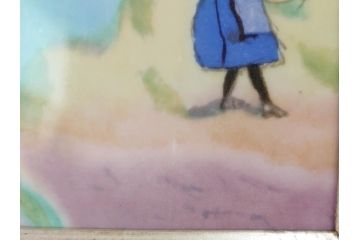 ノリタケ　NORITAKE　堂本印象　ふんわり優しい色彩が心を和ませる陶板画(プラーク、風景画、額装、陶器、サイン有り)(R-079119)