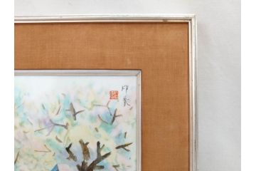 ノリタケ　NORITAKE　堂本印象　ふんわり優しい色彩が心を和ませる陶板画(プラーク、風景画、額装、陶器、サイン有り)(R-079119)