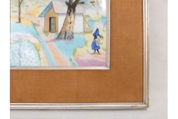 ノリタケ　NORITAKE　堂本印象　ふんわり優しい色彩が心を和ませる陶板画(プラーク、風景画、額装、陶器、サイン有り)(R-079119)