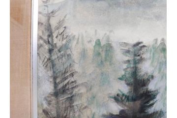 真作　1974年　サイタ亨　「草津天狗山 しゃくなげの咲く頃」　F6(6号)　絵画(鉛筆、水彩、DR.T.SAITA、サイン入り、落款印、肉筆、風景、花、山、額装)(R-079121)