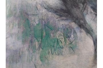 真作　1974年　サイタ亨　「草津天狗山 しゃくなげの咲く頃」　F6(6号)　絵画(鉛筆、水彩、DR.T.SAITA、サイン入り、落款印、肉筆、風景、花、山、額装)(R-079121)