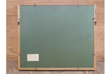 真作　1974年　サイタ亨　「草津天狗山 しゃくなげの咲く頃」　F6(6号)　絵画(鉛筆、水彩、DR.T.SAITA、サイン入り、落款印、肉筆、風景、花、山、額装)(R-079121)