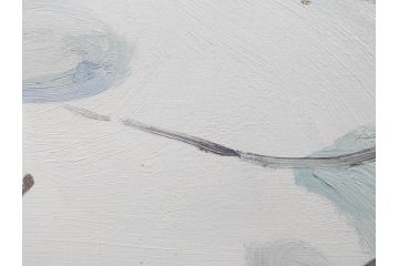 真作　野溝嘉彦　「塩の道・雪」　F10(10号)　絵画(油絵、油彩、肉筆、サイン入り、雪山、冬、風景、山村、額装)(R-079122)