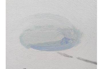 真作　野溝嘉彦　「塩の道・雪」　F10(10号)　絵画(油絵、油彩、肉筆、サイン入り、雪山、冬、風景、山村、額装)(R-079122)