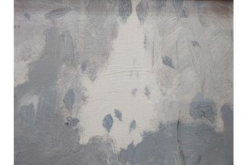 真作　野溝嘉彦　「塩の道・雪」　F10(10号)　絵画(油絵、油彩、肉筆、サイン入り、雪山、冬、風景、山村、額装)(R-079122)