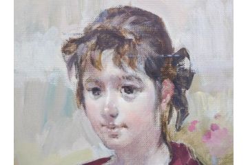 真作　吉野谷幸重　「踊り子」　F12(12号)　絵画(油絵、油彩、人物画、女性、バレリーナ、肉筆、サイン入り、額装)(R-079123)