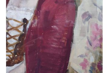 真作　吉野谷幸重　「踊り子」　F12(12号)　絵画(油絵、油彩、人物画、女性、バレリーナ、肉筆、サイン入り、額装)(R-079123)