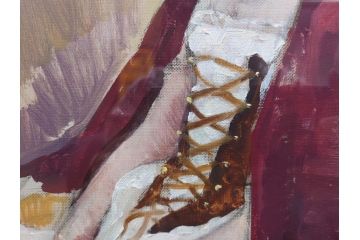 真作　吉野谷幸重　「踊り子」　F12(12号)　絵画(油絵、油彩、人物画、女性、バレリーナ、肉筆、サイン入り、額装)(R-079123)
