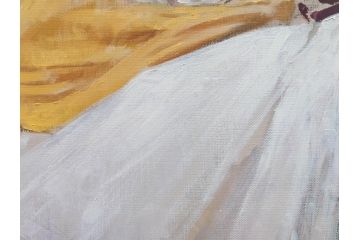 真作　吉野谷幸重　「踊り子」　F12(12号)　絵画(油絵、油彩、人物画、女性、バレリーナ、肉筆、サイン入り、額装)(R-079123)