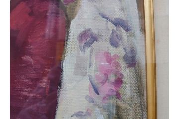 真作　吉野谷幸重　「踊り子」　F12(12号)　絵画(油絵、油彩、人物画、女性、バレリーナ、肉筆、サイン入り、額装)(R-079123)