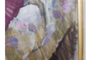真作　吉野谷幸重　「踊り子」　F12(12号)　絵画(油絵、油彩、人物画、女性、バレリーナ、肉筆、サイン入り、額装)(R-079123)