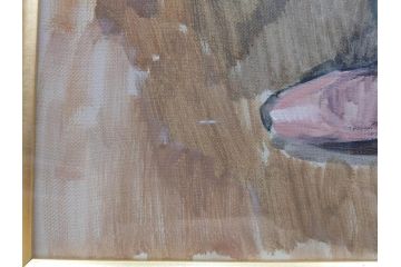 真作　吉野谷幸重　「踊り子」　F12(12号)　絵画(油絵、油彩、人物画、女性、バレリーナ、肉筆、サイン入り、額装)(R-079123)