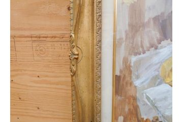 真作　吉野谷幸重　「踊り子」　F12(12号)　絵画(油絵、油彩、人物画、女性、バレリーナ、肉筆、サイン入り、額装)(R-079123)