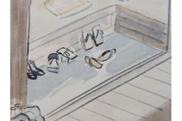 真作　洋画家・版画家　和田三造　「虚無僧」 「舟やど」 「花売り」　ノスタルジーな雰囲気を感じる木版画3点セット(昭和職業絵尽、京都版画院、絵画、人物、職業、女性、男性、子供、動物、壁掛け、額装、外箱付き)(R-079124)　