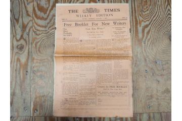アンティーク　戦前　1936年　イギリス　THE TIMES WEEKLY EDITION　英字新聞46部(英国、広告、カラー、白黒、ディスプレイ、情報誌、ニュースペーパー、newspaper)(R-079125)　