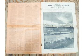 アンティーク　戦前　1936年　イギリス　THE TIMES WEEKLY EDITION　英字新聞46部(英国、広告、カラー、白黒、ディスプレイ、情報誌、ニュースペーパー、newspaper)(R-079125)　