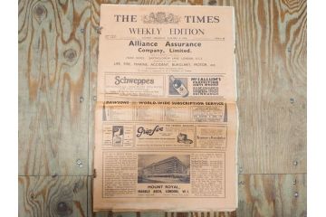 アンティーク　戦前　1936年　イギリス　THE TIMES WEEKLY EDITION　英字新聞46部(英国、広告、カラー、白黒、ディスプレイ、情報誌、ニュースペーパー、newspaper)(R-079125)　
