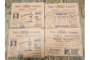 アンティーク　戦前　1936年　イギリス　THE TIMES WEEKLY EDITION　英字新聞46部(英国、広告、カラー、白黒、ディスプレイ、情報誌、ニュースペーパー、newspaper)(R-079125)　