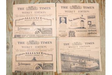アンティーク　戦前　1936年　イギリス　THE TIMES WEEKLY EDITION　英字新聞46部(英国、広告、カラー、白黒、ディスプレイ、情報誌、ニュースペーパー、newspaper)(R-079125)　