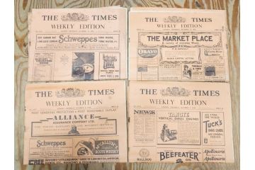 アンティーク　戦前　1936年　イギリス　THE TIMES WEEKLY EDITION　英字新聞46部(英国、広告、カラー、白黒、ディスプレイ、情報誌、ニュースペーパー、newspaper)(R-079125)　