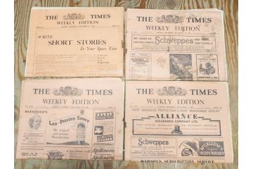アンティーク　戦前　1936年　イギリス　THE TIMES WEEKLY EDITION　英字新聞46部(英国、広告、カラー、白黒、ディスプレイ、情報誌、ニュースペーパー、newspaper)(R-079125)　