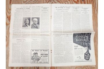 アンティーク　戦前　1936年　イギリス　THE TIMES WEEKLY EDITION　英字新聞46部(英国、広告、カラー、白黒、ディスプレイ、情報誌、ニュースペーパー、newspaper)(R-079125)　